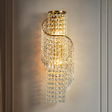 K9 Crystal Wall Sconces Gold - Luxury Indoor Wall Light Fixtures, Crystal Vanity Wall Mount Lamps, Bedside, Hallway