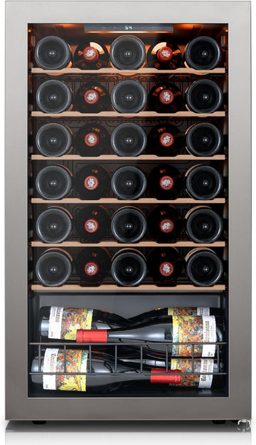 34 Bottle Wine Fridge, Wine Cooler Refrigerator, Wine Refrigerators with Double-