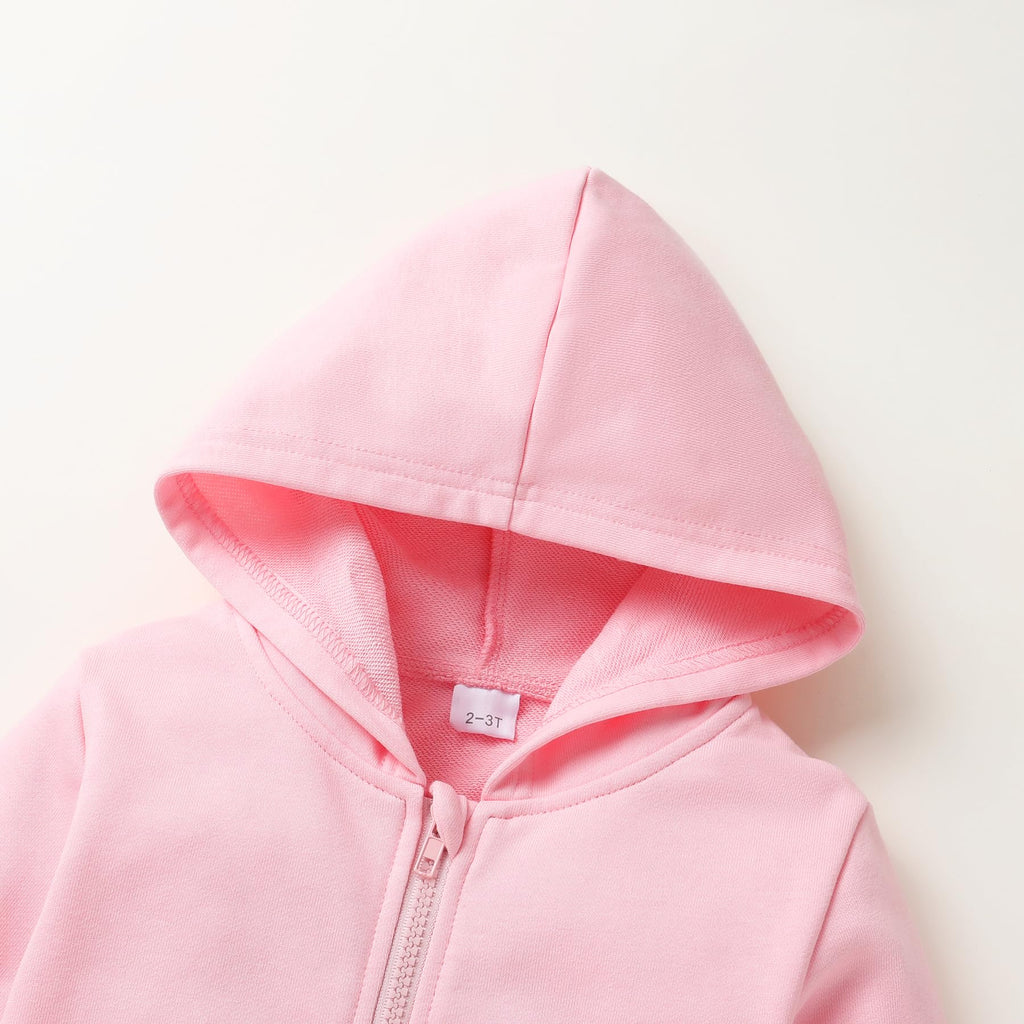 Baby Clothes for Girls Boy Solid Color Zipper Hoodie and Sweatpants Outfits Fall Winter Toddler Sweatsuit (Pink
