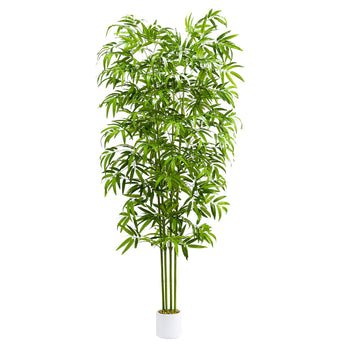 Artificial Tree Fake Plants, Artificial Bamboo Tree 7FT Tall in White Potted, Artificial Tree Indoor Decor Bamboo