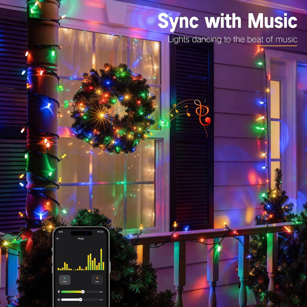 Smart Christmas Lights Color Changing, 200 LED App & Voice Control