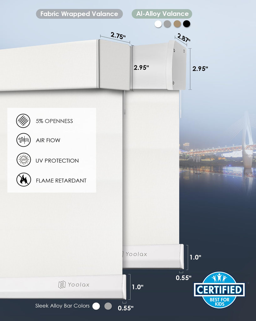 Smart Solar Shades, Flame Retardant Motorized Blinds with Remote