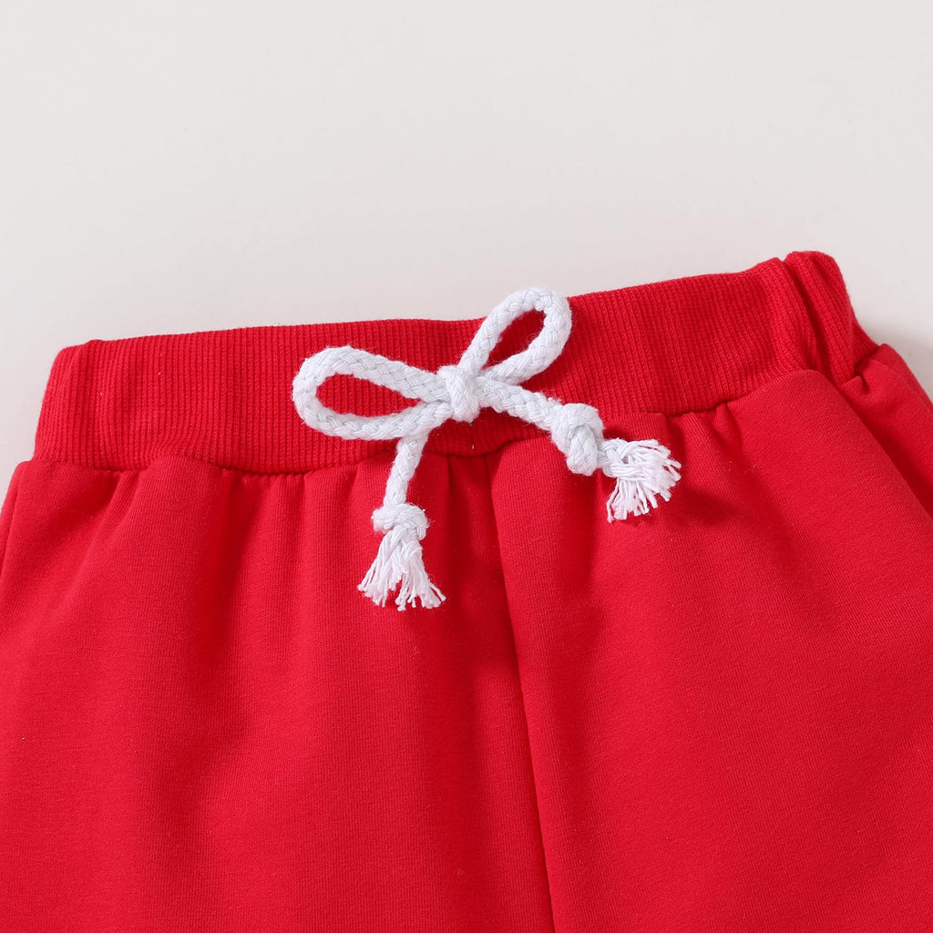 Baby Outfits for Girl Boy Toddler Sweatsuit Hoodie Set (Solid Color-Red, )