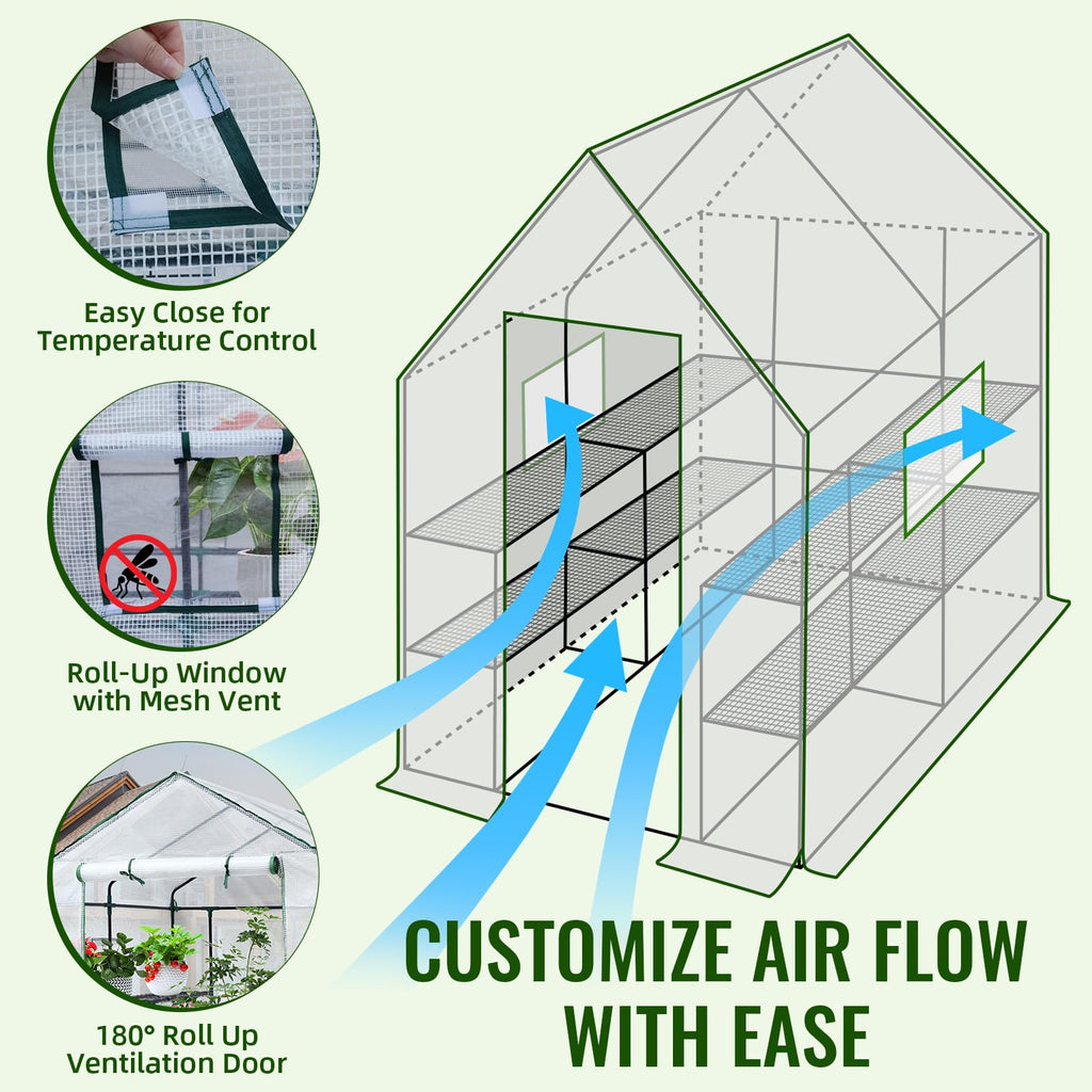 Greenhouse, 57 × 57 × 76" Portable Green House for Outdoor Indoor