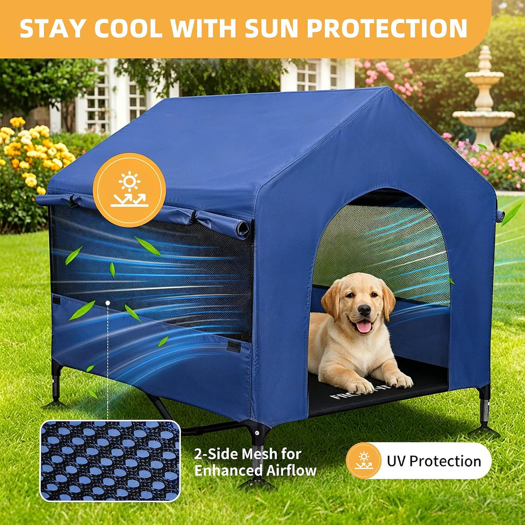 Dog House, Large Dog Houses Outdoor Indoor Elevated Dog Cot Bed