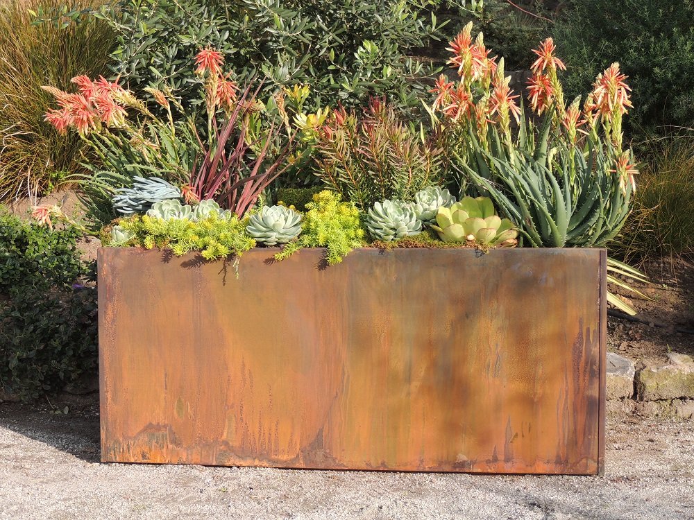 Corten Steel Trough Planter, 20" x 46" x 20"