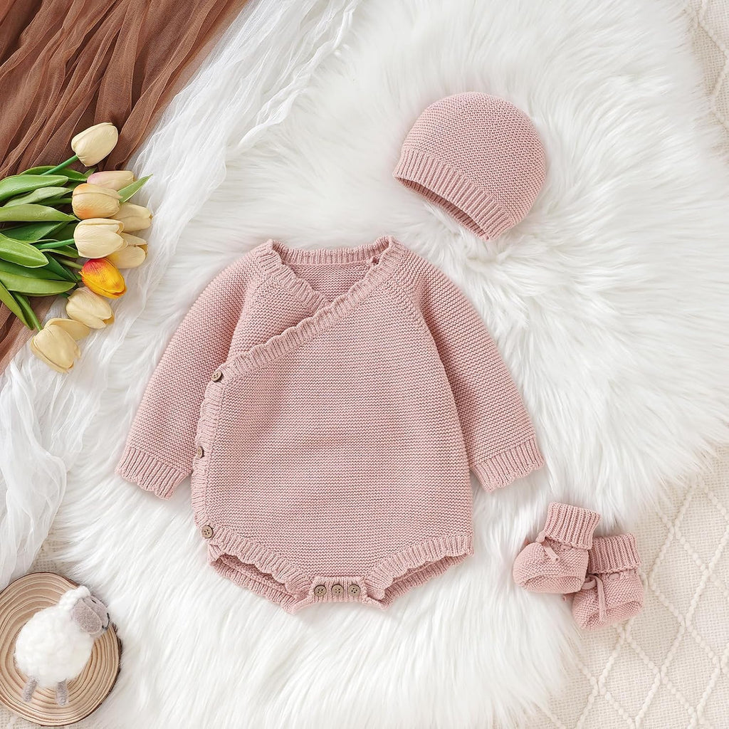 Cotton Unisex Baby 3 Piece Sweater Set