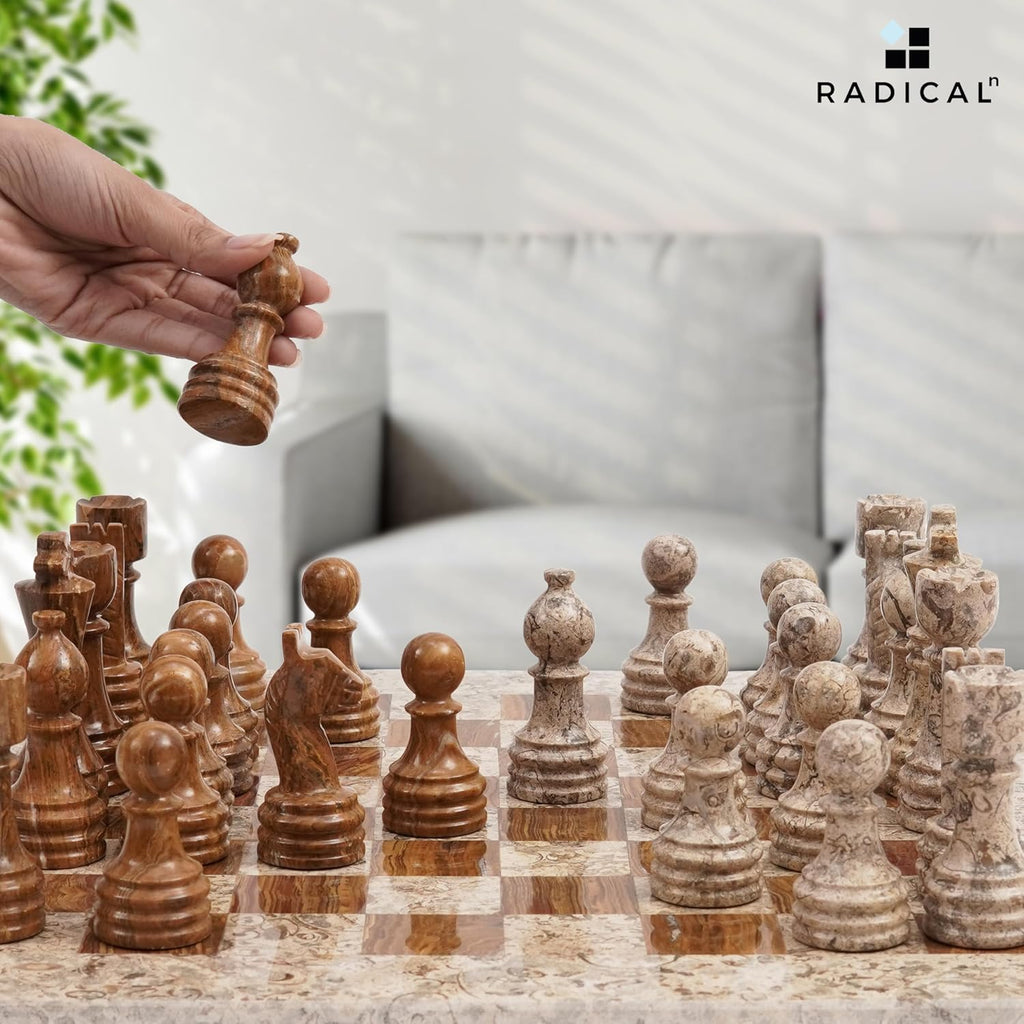 Marble Chess Set 15" Luxury Board Game & Chess Sets for Adults - Set of 2