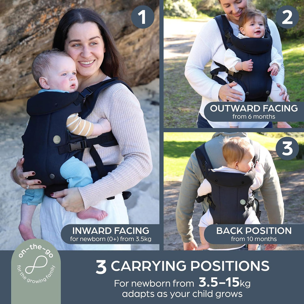 Journey Adjustable in-1 Baby Carrier for Newborn to Toddler up to 15kg - Comfortable, Versatile & Ergonomic for Mum