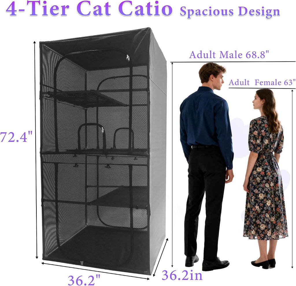 Catio Outdoor Cat Enclosure Window 72.4" H Large Cat Cage