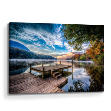 Lake Wall Art Canvas Nature Landscape Decor 24x16 Inch