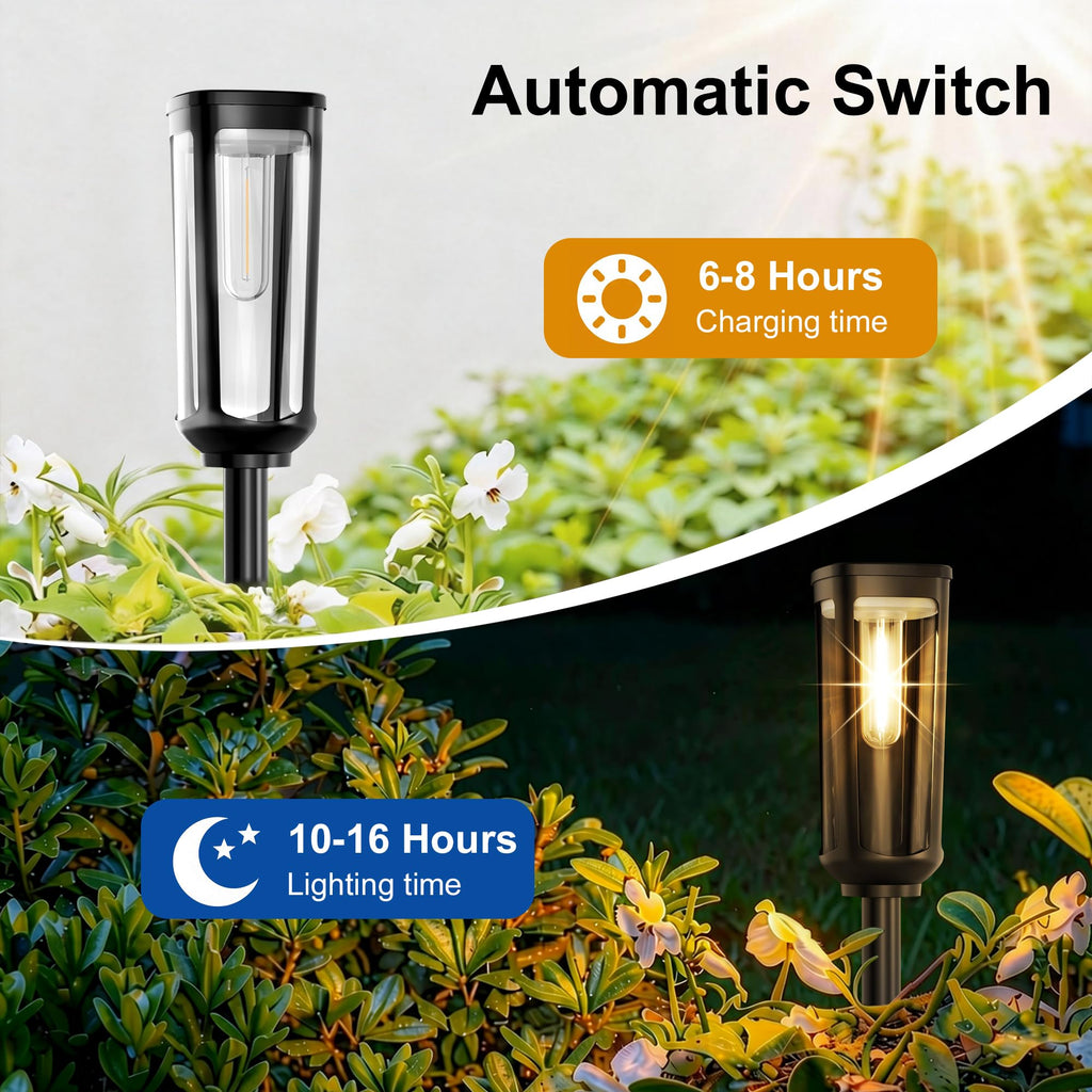 Solar Pathway Lights Outdoor Waterproof, 8 Pack Solar Walkway Lights
