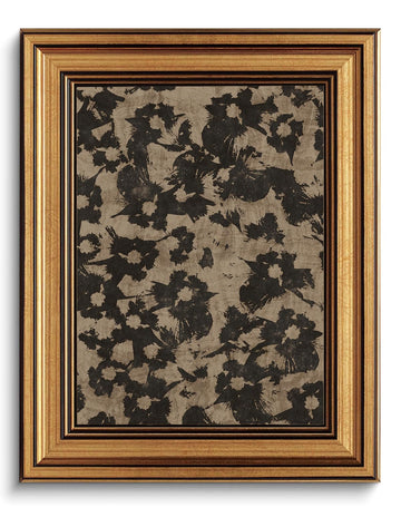 Crushed Flower Botanical Vintage Gold Framed Wall Art 12x16 inch