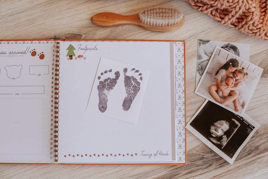 Baby Memory Book - Teddy Bears' Picnic | Luxury Baby First Year Book & Photo Album | Gender Neutral Keepsake Journal