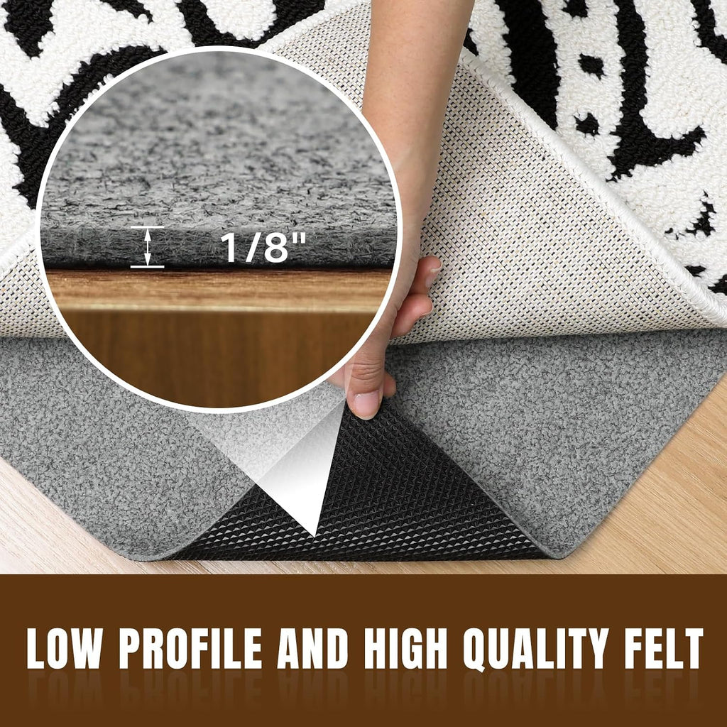 5' x 7' Non Slip Rug Pad, 1/8" Felt Rubber Protective Padding - Set of 35