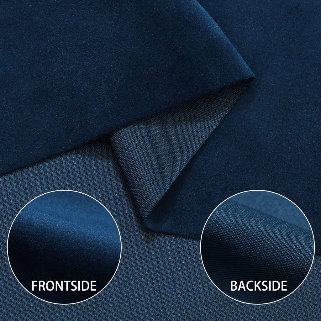 Velvet Upholstery Fabric, 58 inches Wide (Dark Blue, 1 Yard)