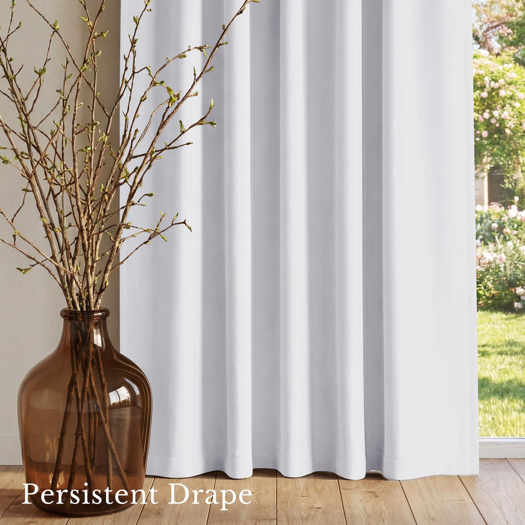 White Blackout Curtains 52 x 84 inches Long 2 Panels