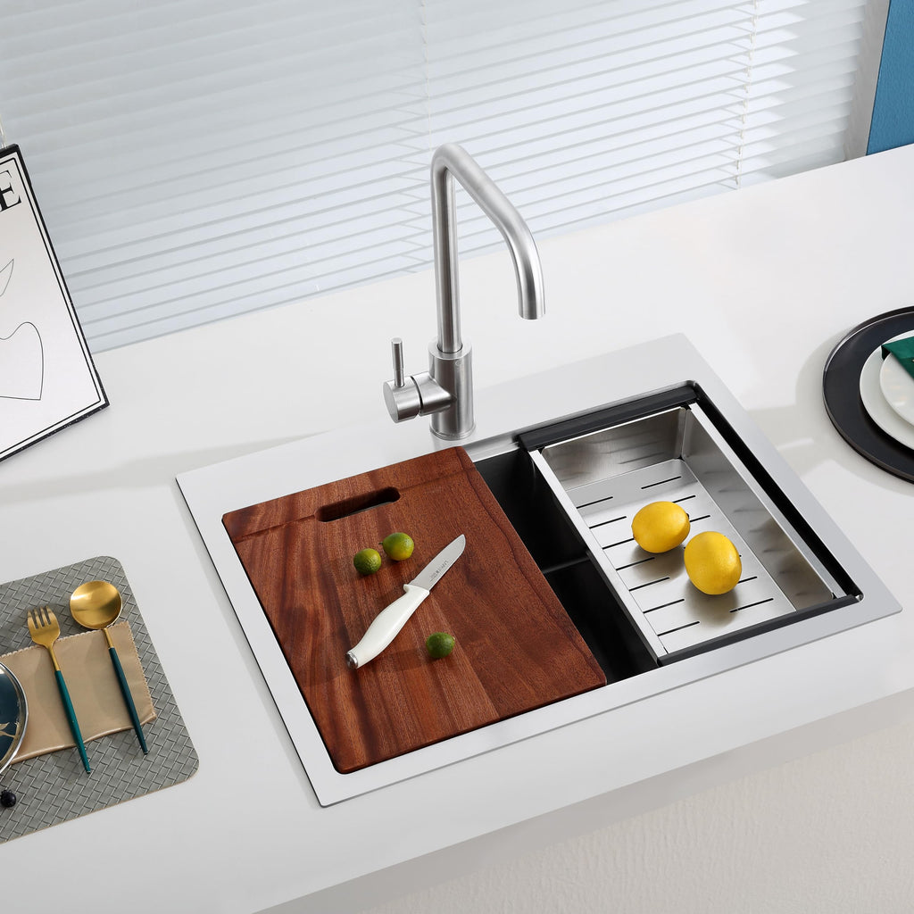 23 x 18 Inch Drop in Workstation Kitchen Sink 304 Stainless Steel