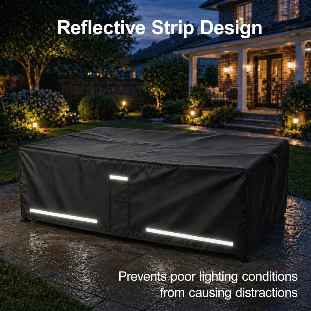 Rectangular Outdoor Furniture Covers Waterproof, 108.5" x 82.5" x 28" Heavy Duty Patio Furniture Covers, 100%