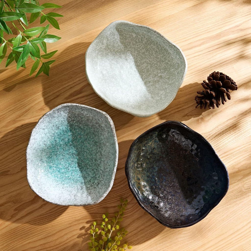 Ceramic Decorative Dish, 10 inch Dark Blue | Irregular-Edge Stoneware, Centerpiece Dish, Handcrafted, Multi-Purpose