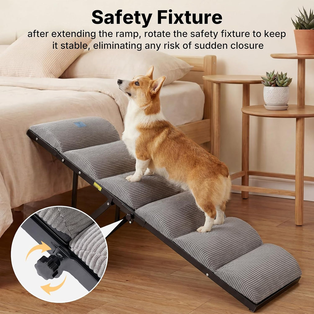 Dog Ramp for Bed Couch Small Large Dogs, Foldable Pet Ramp 12"-20" H