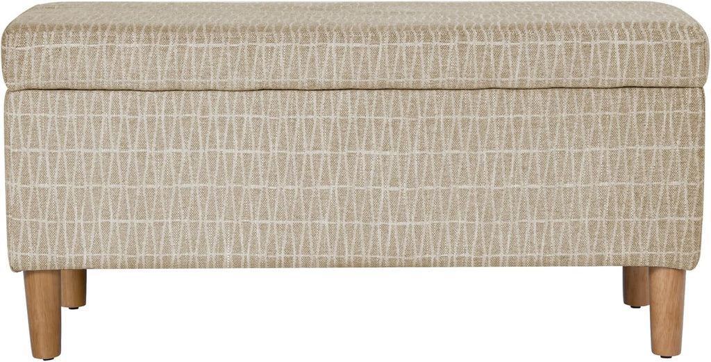 Malmo 36" Storage Bench - Tan Geometric Pattern