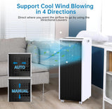 8,000 BTU Portable Air Conditioner - 3-in-1 AC Unit with Cooling, Dehumidifier & Fan for Rooms Up to 350 sq.ft.