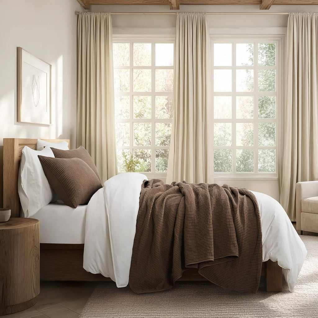 Cotton Coverlet Set King 3 Pieces, Lightweight Soft Ribbed Matelassé Bedspread Quilt Set, Cozy Oversized Quilted