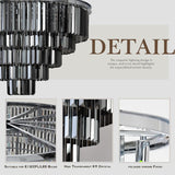 Luxury Chrome Smoke Crystal Modern Contemporary Chandeliers Pendant Ceiling Light 4-Tier Chandelier Lighting for Dining Room Living Room Bedroom Girls Room W23.6 A107-B07QCSV5JX