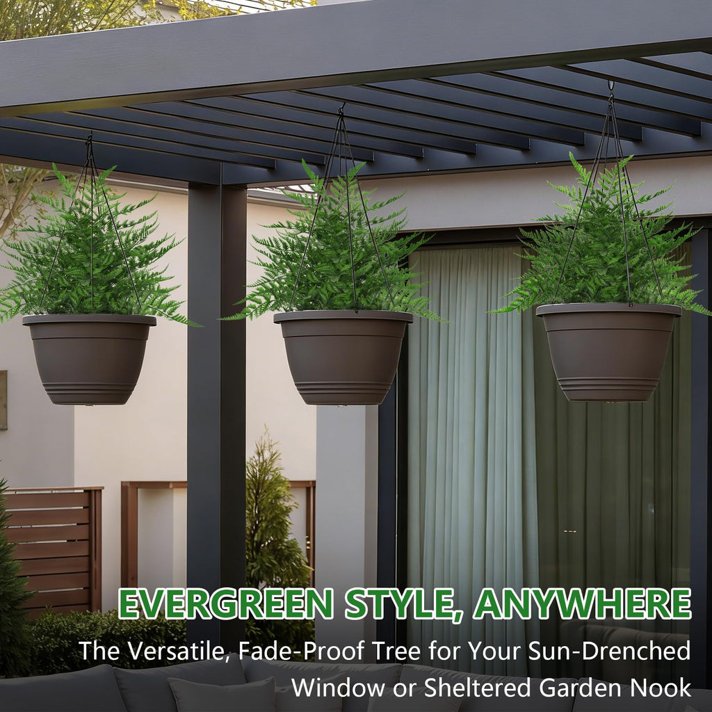 Set of 2 Artificial Fern Topiary Ball with Ground Spike
