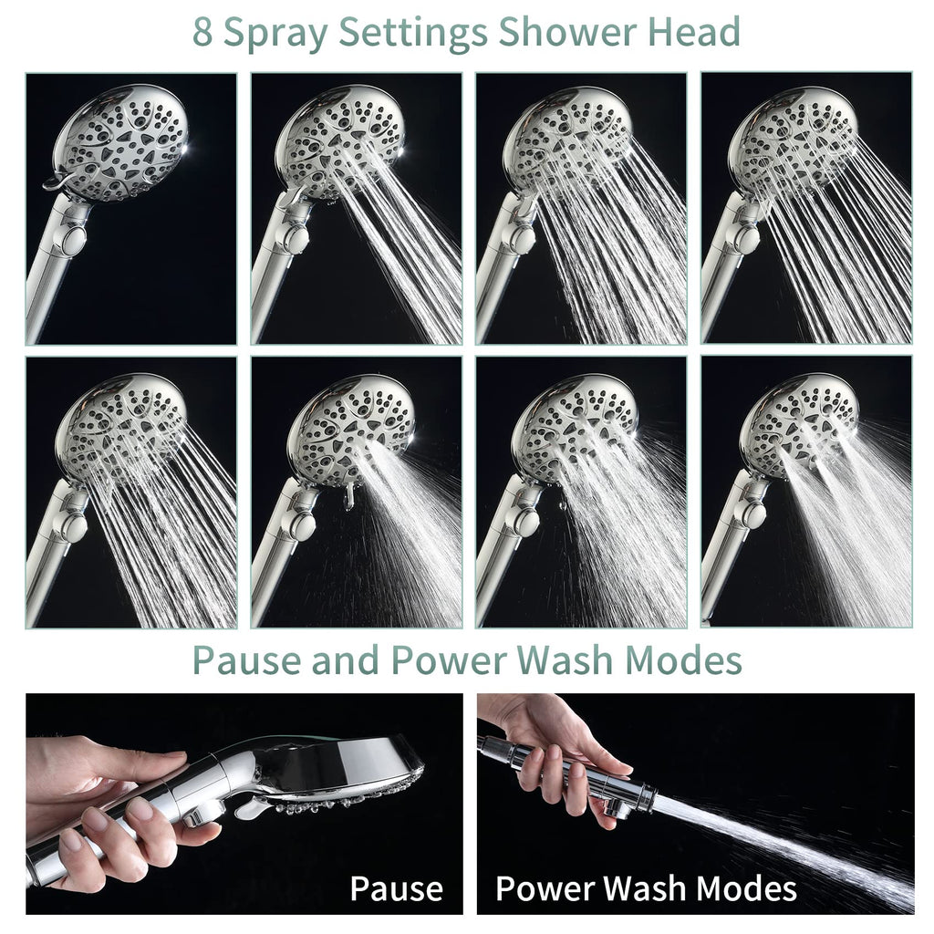 Handheld Shower Head with 79inch Extra Long Hose, ON OFF Switch.