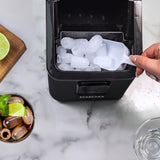Portable Ice Maker with Scoop & Basket- Ice Maker with LED Control Panel & 1.5 Quart Water Tank-Ice Cube Maker