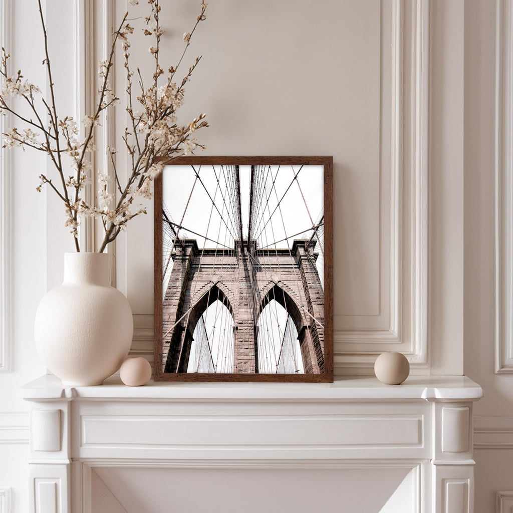 Brooklyn Bridge Poster - New York City Print - Photography - Architecture Artwork - Bridge Artwork - Modern Design