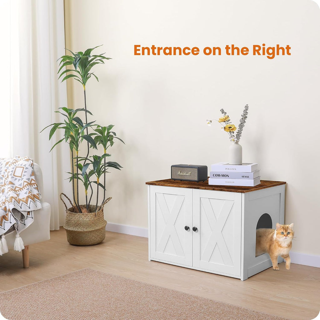 Cat Litter Box Enclosure, Hidden Litter Box Furniture, 27.6 Inches