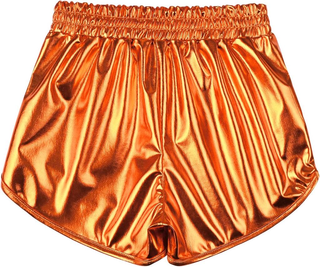 Girls Metallic Shorts Shiny Hot Short Sparkly Party Pants &Sunglasses