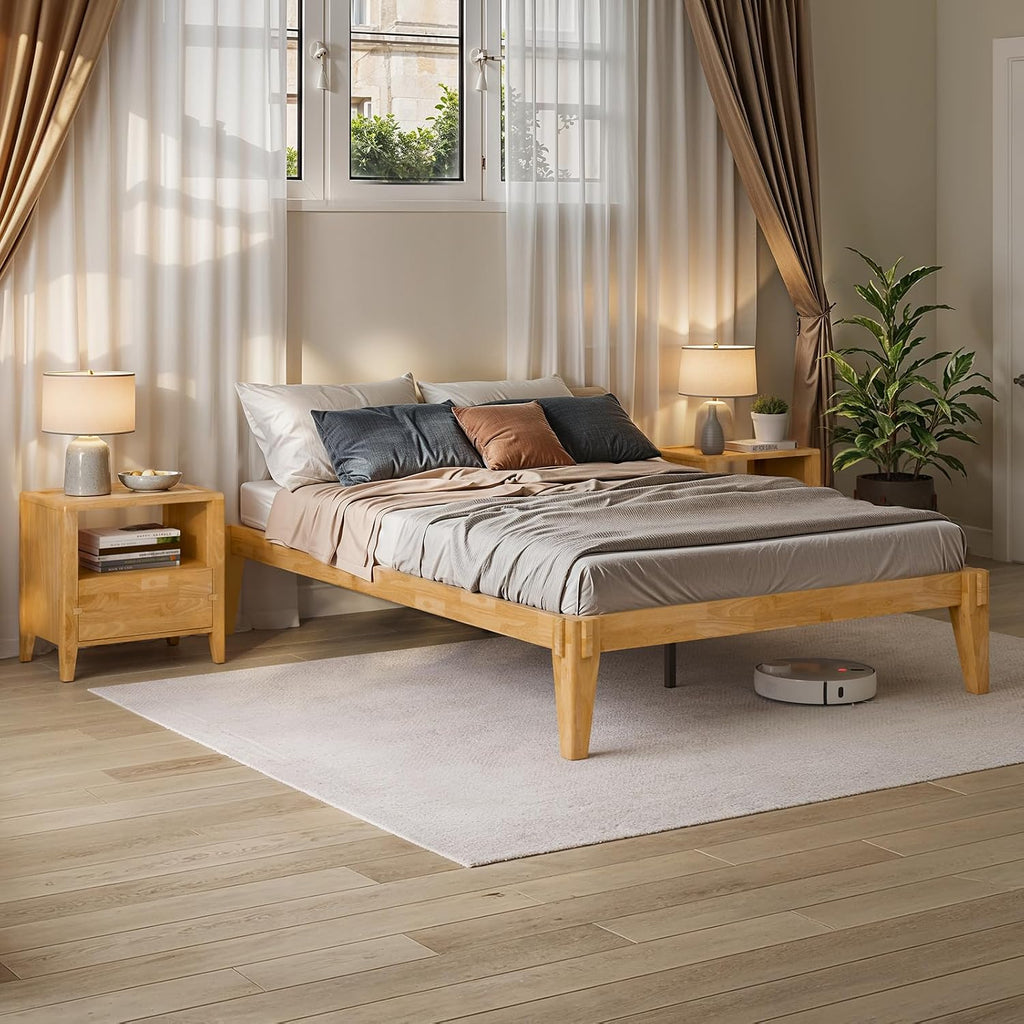 14" Bed Frame - Solid Wood Platform Bed - Japanese Joinery Bed Frame - Wood Slat Support - No Box Spring