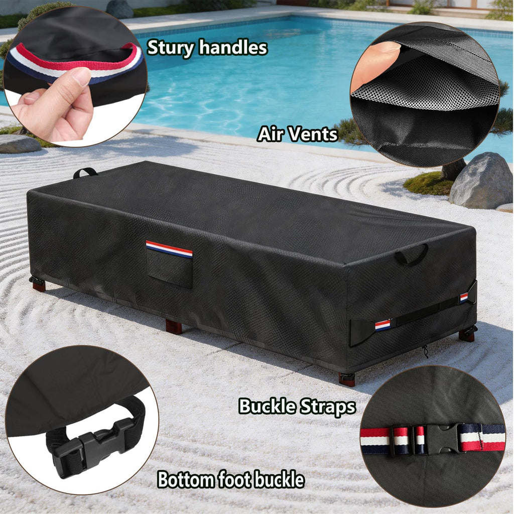 Waterproof Outdoor Lounge Chair Covers 2 Pack, 78"Lx27"Wx14"H inch