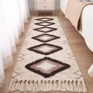 Boho Runner Rug 2'x6', Washable Hallway Rug Runner Non Slip Rubber Backed, Kitchen Farmhouse Area Rug Floor Mat with