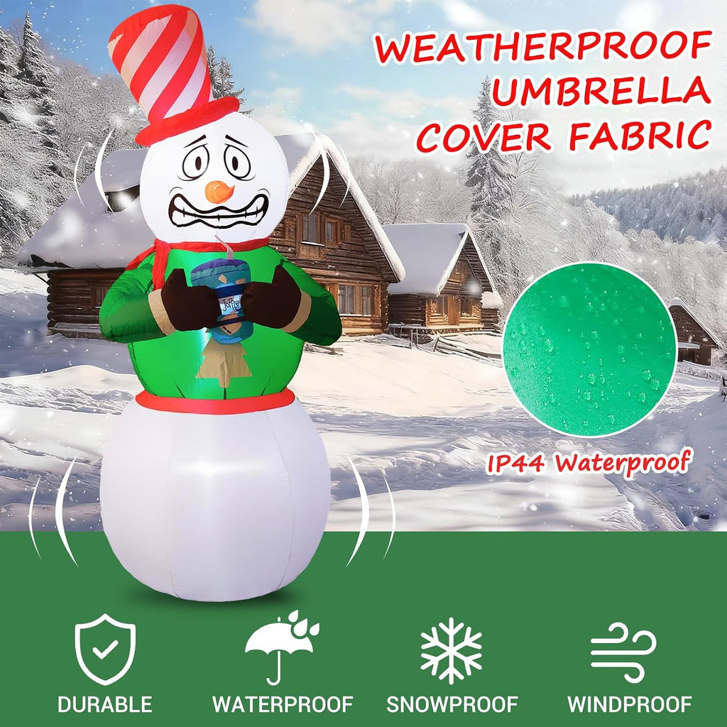 6FT Animated Snowman Christmas Inflatables Outdoor Decorations