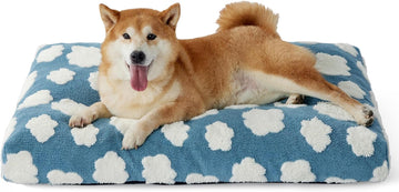 Cute Aesthetic Dog Bed for Crate, Jacquard Thick Pet Pillow 35x22