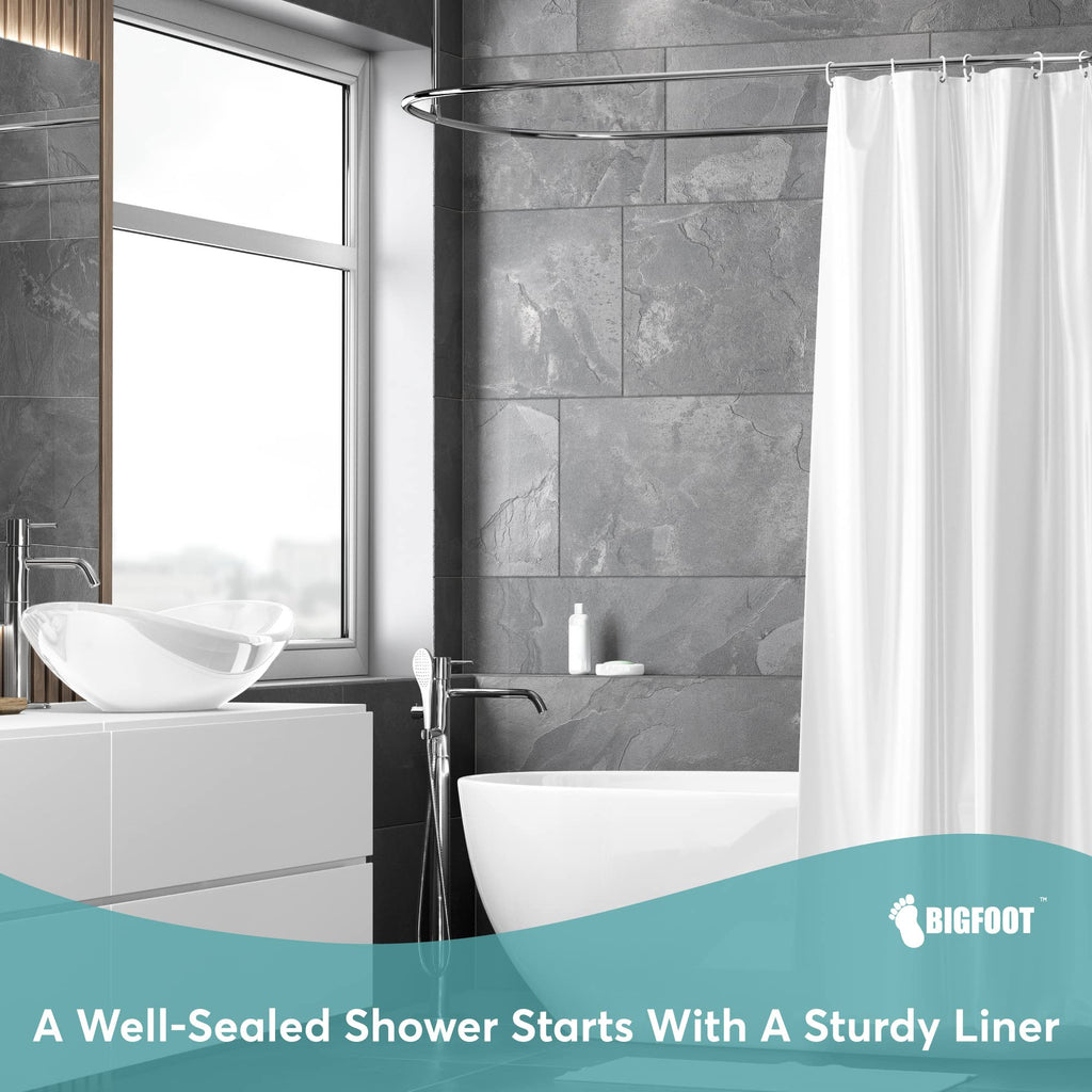 Shower Curtain - 72 x 84 PEVA Premium Shower Curtain with Rustproof Metal Grommet and 3 Magnetic Weights - Odor Free