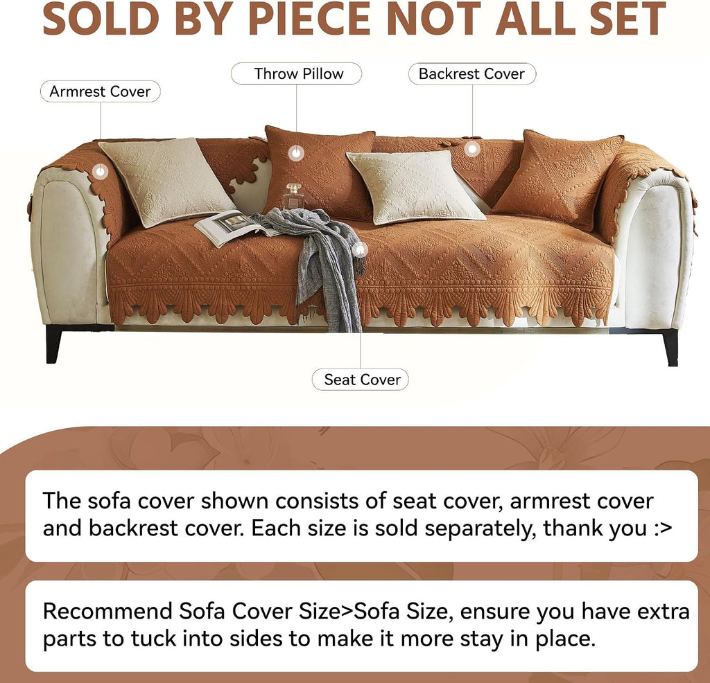 Quilted Pet Couch Cover Washable, Non-Slip Sofa Protector, 1 Piece