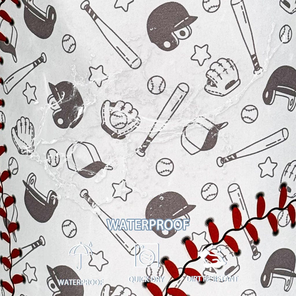 Baseball Pattern Laundry Basket Foldable Waterproof Hamper 18.9 x 16.5 Inch