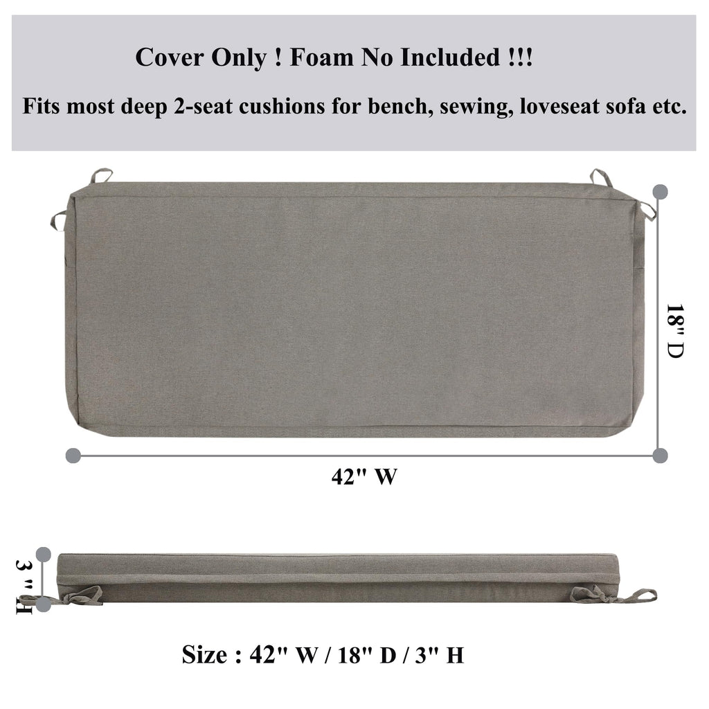 Outdoor Bench Cushion Covers 42x18x3Inch, No Insert-Beige Coffee