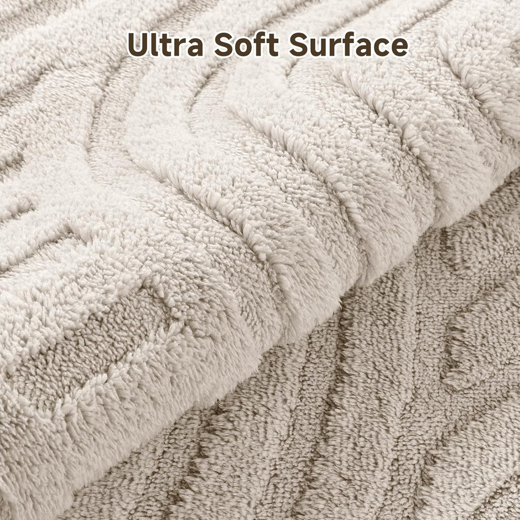 Area Rugs for Living Room 9x12, Non Slip Machine Washable Boho Neutral Modern Rug, Soft Fluffy Carpe
