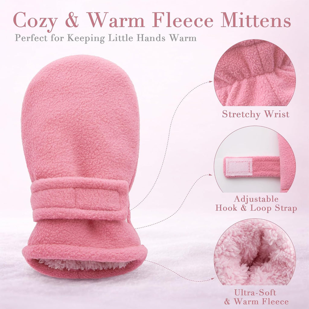 Baby Winter Mittens for Boys and Girls, Fleece Lined Warm Snow Gloves for Kids, Ideal for Cold Weather Gifts