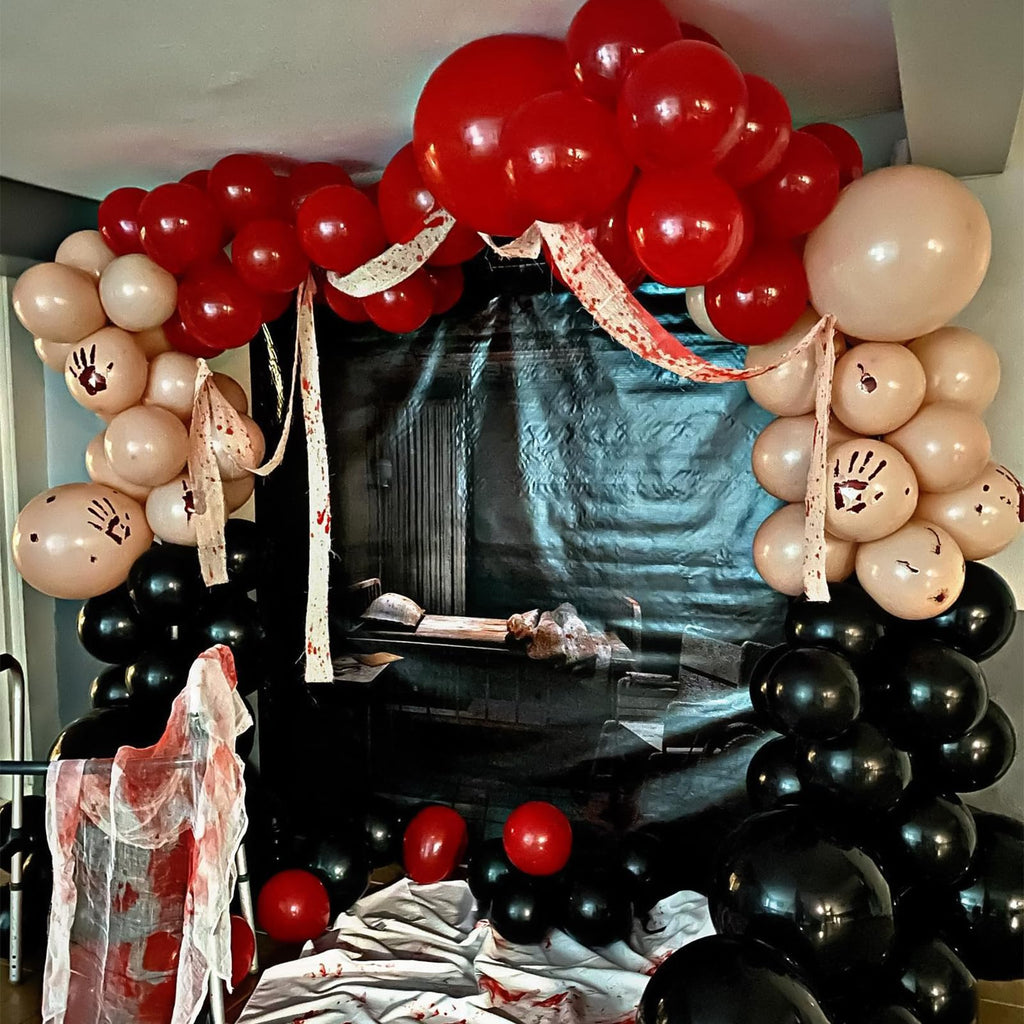 Scary Bloody Halloween Balloon Arch Garland Kit Red Halloween Horror Decor