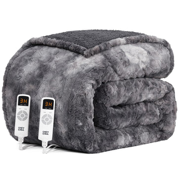 Electric Heated Blanket, 9 Heat & 10H Auto-Off, Grey