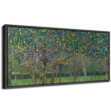 Extra Large Framed Canvas Print Wall Art Colorful Orchard Trees Klimt-Inspired Impressionist Retro Fine Art