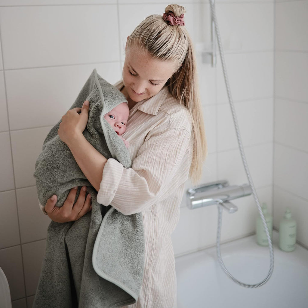 Baby Hooded Towel | Organic Cotton (Moss)